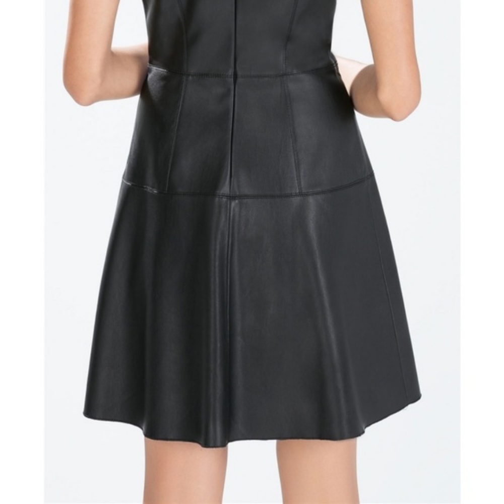 ZARA Vegan Leather and Lace Dress Size S - Picture 3 of 3